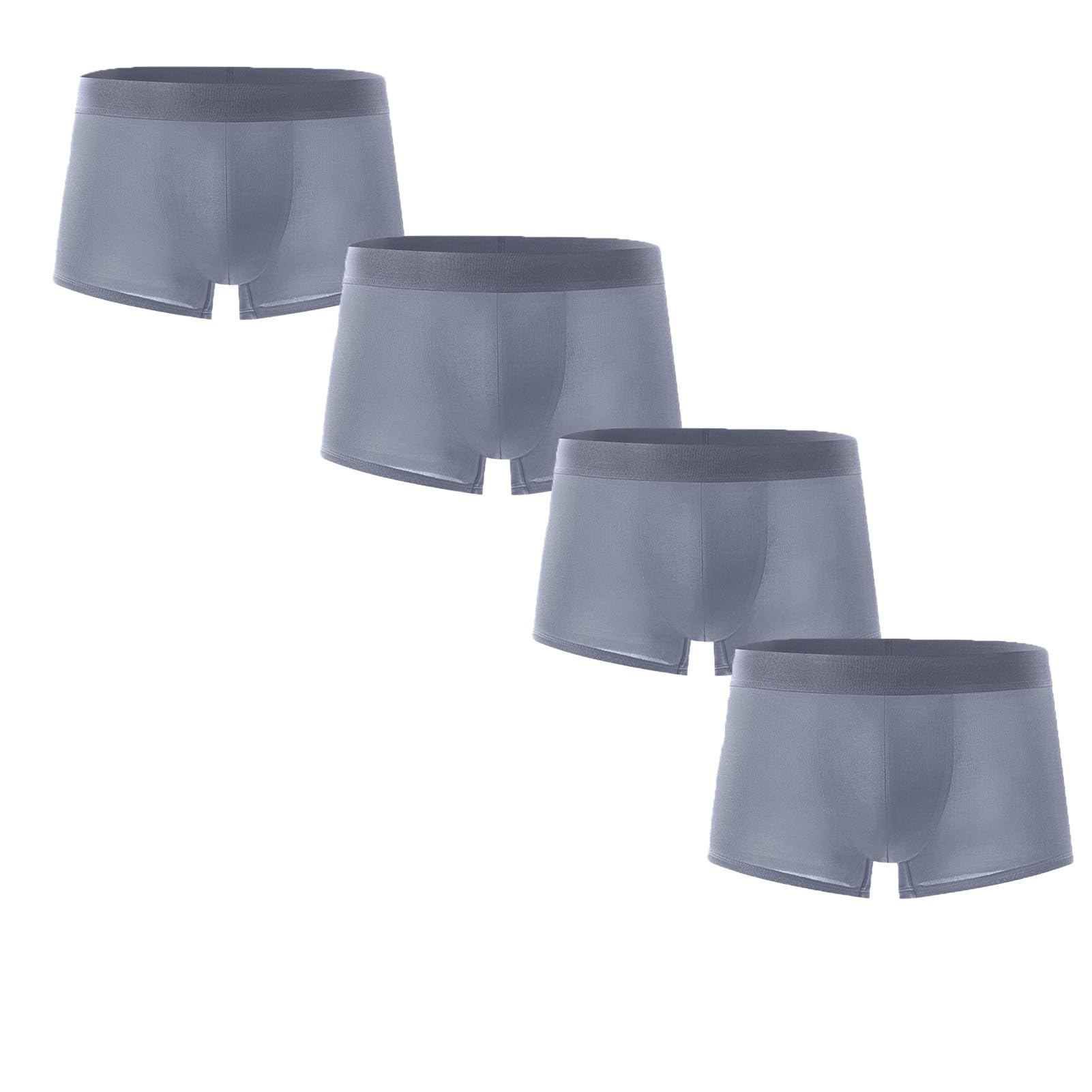 TOSOFT Mens 100 Mulberry Silk Boxer Briefs Underwear 4-Pack Moisture Wicking Soft Trunks Boxer Shorts For Men