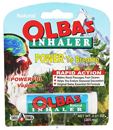 Olbas Inhaler Aromatherapy Essential Oil Inhaler with Natural Oils 0.01 Oz Each 2 Pack Pocket Sized Nasal Inhaler Stick for Clear Breathing and Sinus Relief.