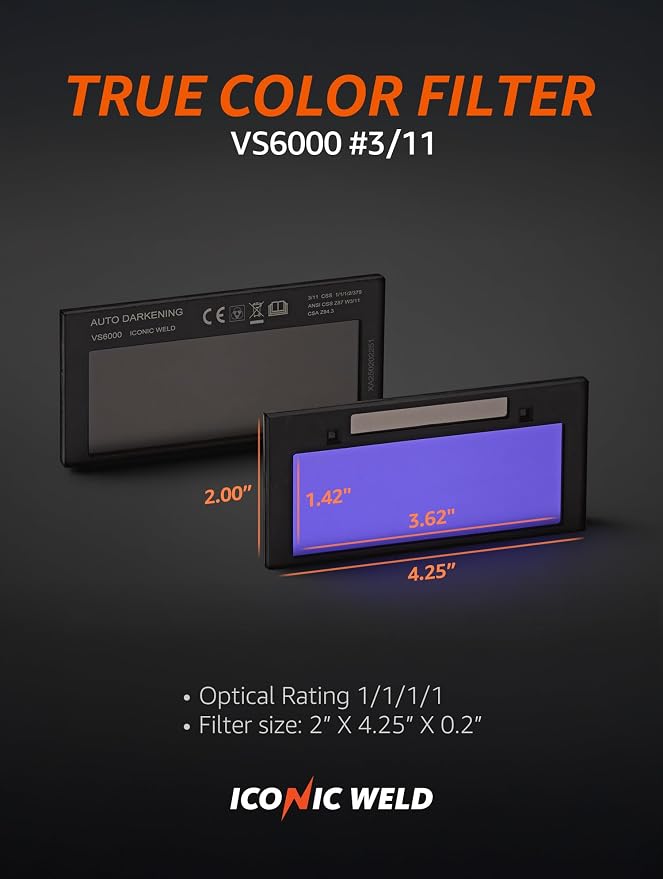Careta para soldar automática ligera VS6000 Blanca miniatura 4