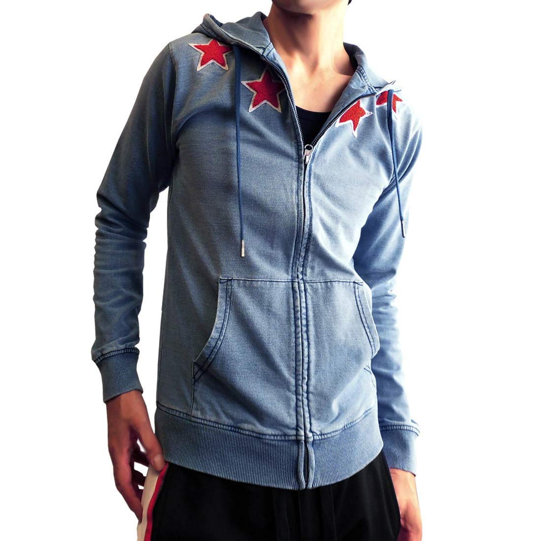 Amazon | [エボリューション] ジップパーカー 刺しゅう スター