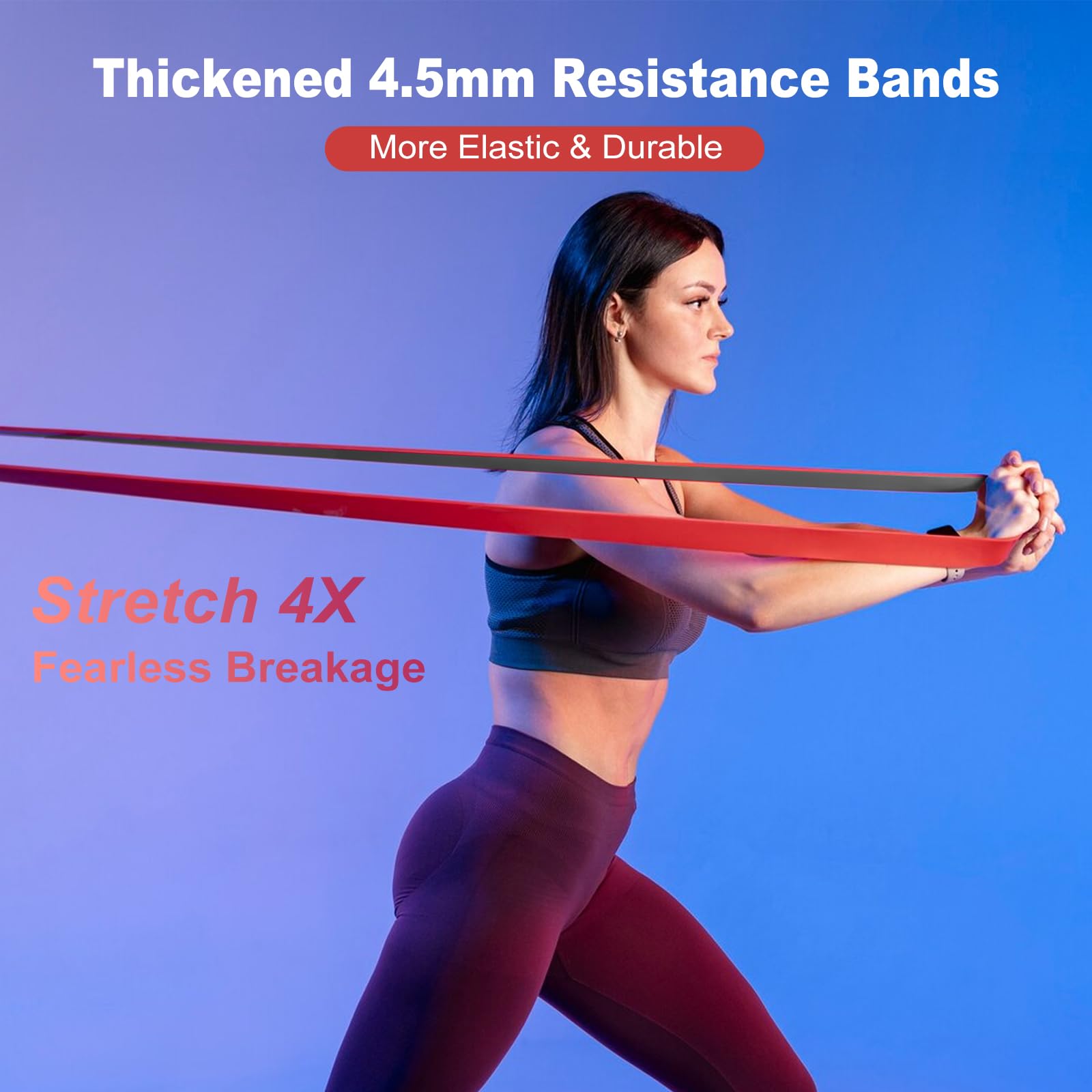 WIKDAY Widerstandsbänder, Klimmzugbänder, Workout-Bänder für Übung, dickes schweres Widerstandsband-Set mit Türanker, elastische Bänder für Körperdehnung, Crossfit-Training zu Hause/Fitnessstudio