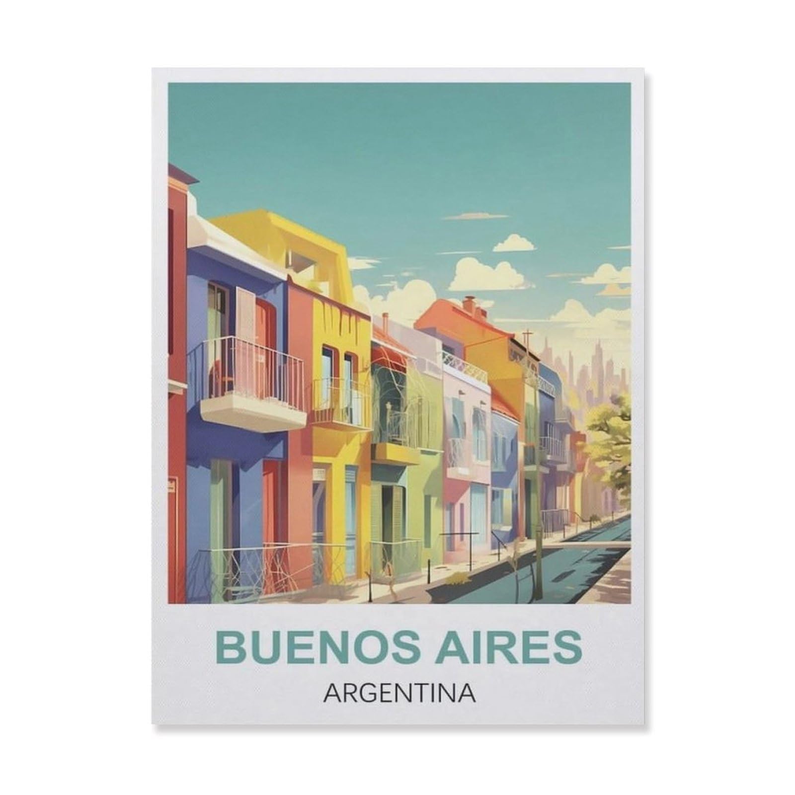 Vintage Wall Decor Metal Poster Plaque，Buenos Aires Argentina