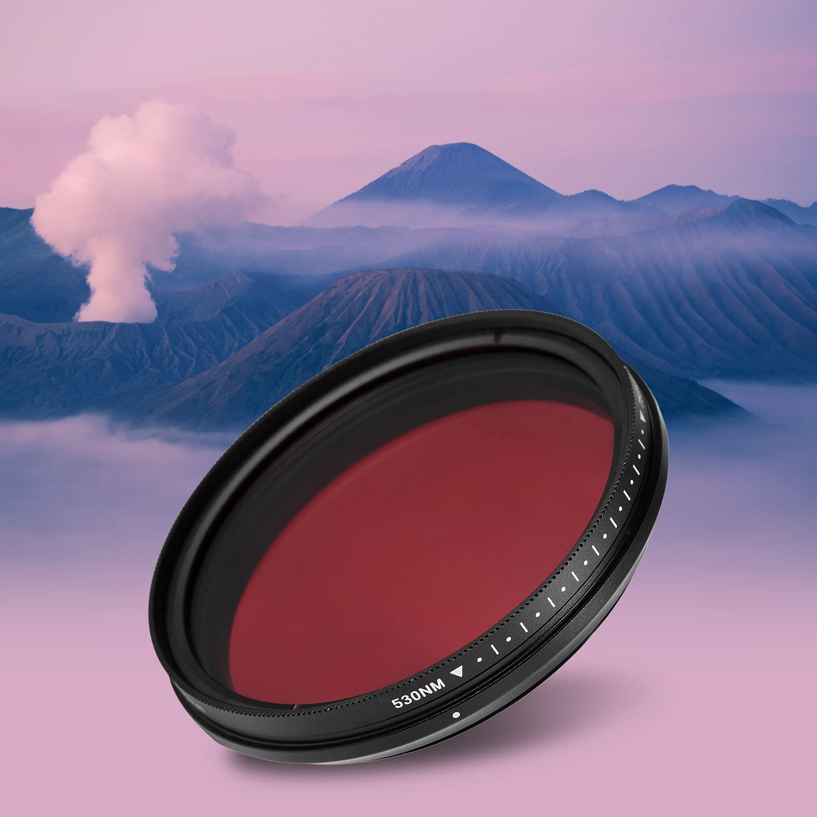 Filtro infrarrojo Ajustable de 62 mm Filtro de Lente de Rayos X de Paso de Infrarrojos Variable de 530 NM a 750 NM Compatible con la cámara DSLR,Filtro de Lentes de Rayos X