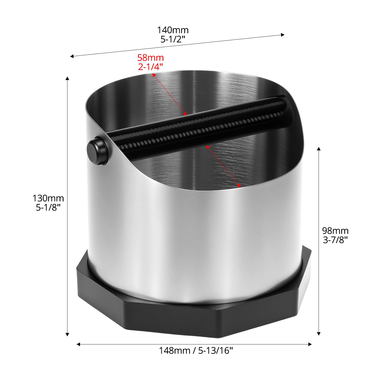 QWORK® Contenitore per Fondi di caffè, Knock Box caffè in Acciaio Inox, per Macchine da caffè Espresso