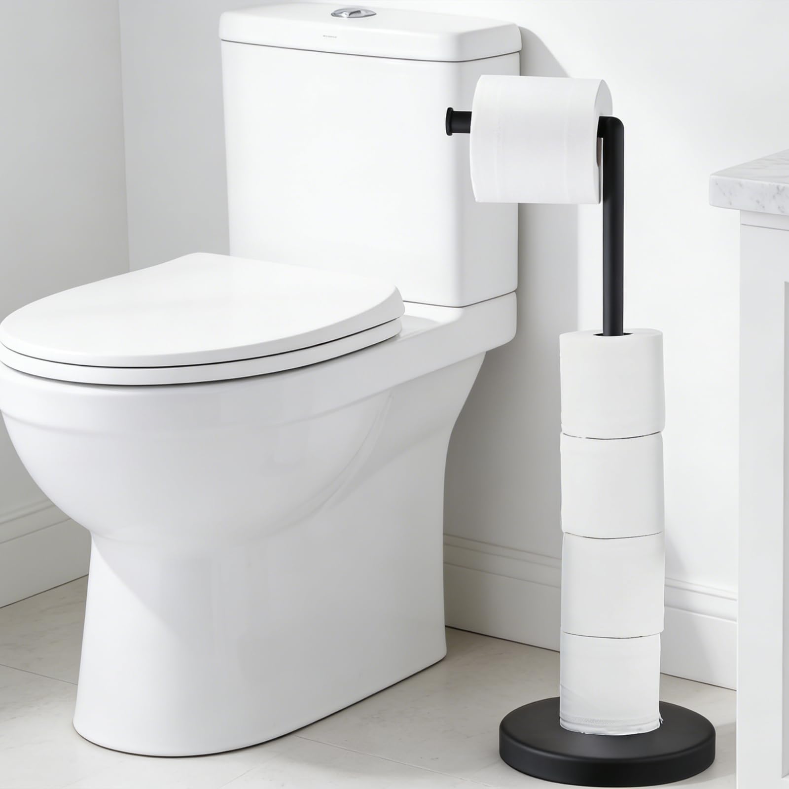 Supporto per carta igienica autoportante, dispenser per fazzoletti da bagno, base antiruggine in acciaio inossidabile SUS304, SHUNLI