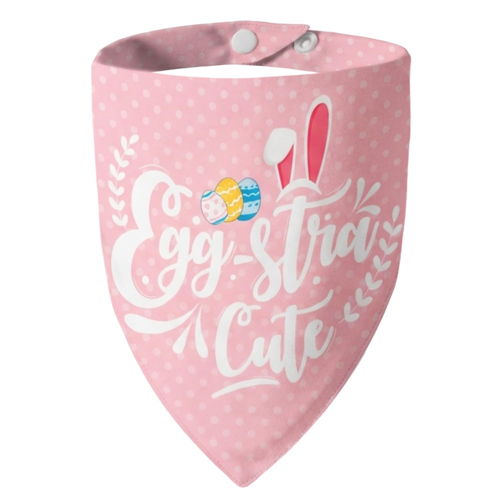 ICEMOOD Easter 2-in-1 Dog Bandana with "Egg-Stra Cute & Some Bunny Love Me" Lovely Saying, Pink Pet Holiday Costumes Scarf with Snap Button, Large to Giant Breeds (75lbs+) โ image 1