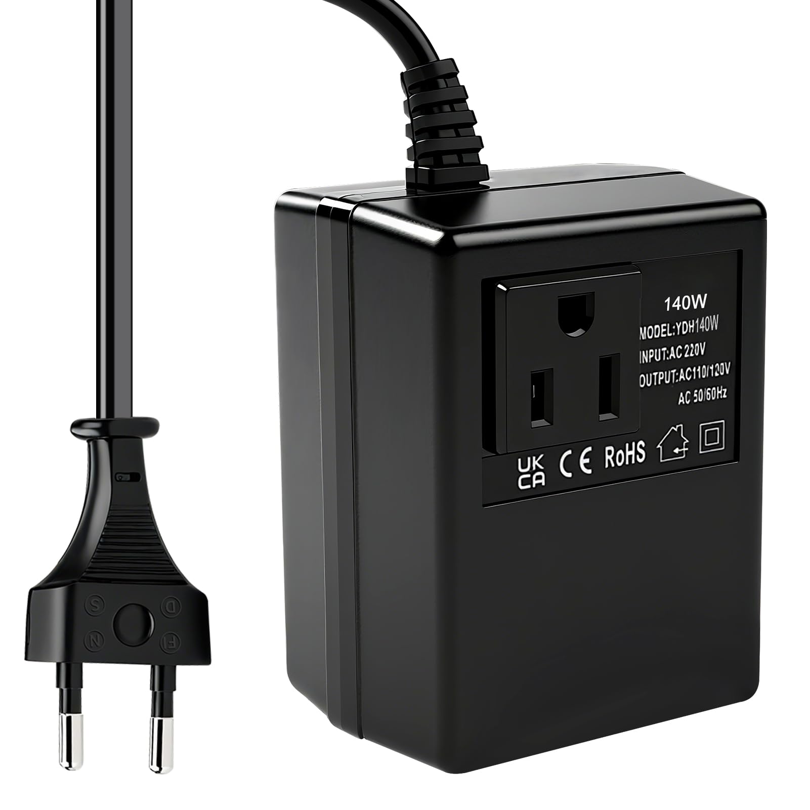 Convertitore di tensione 220V a 110V 140W adattatore trasformatore di alimentazione convertitore spina regolatore di tensione Adattatore da viaggio Presa EU