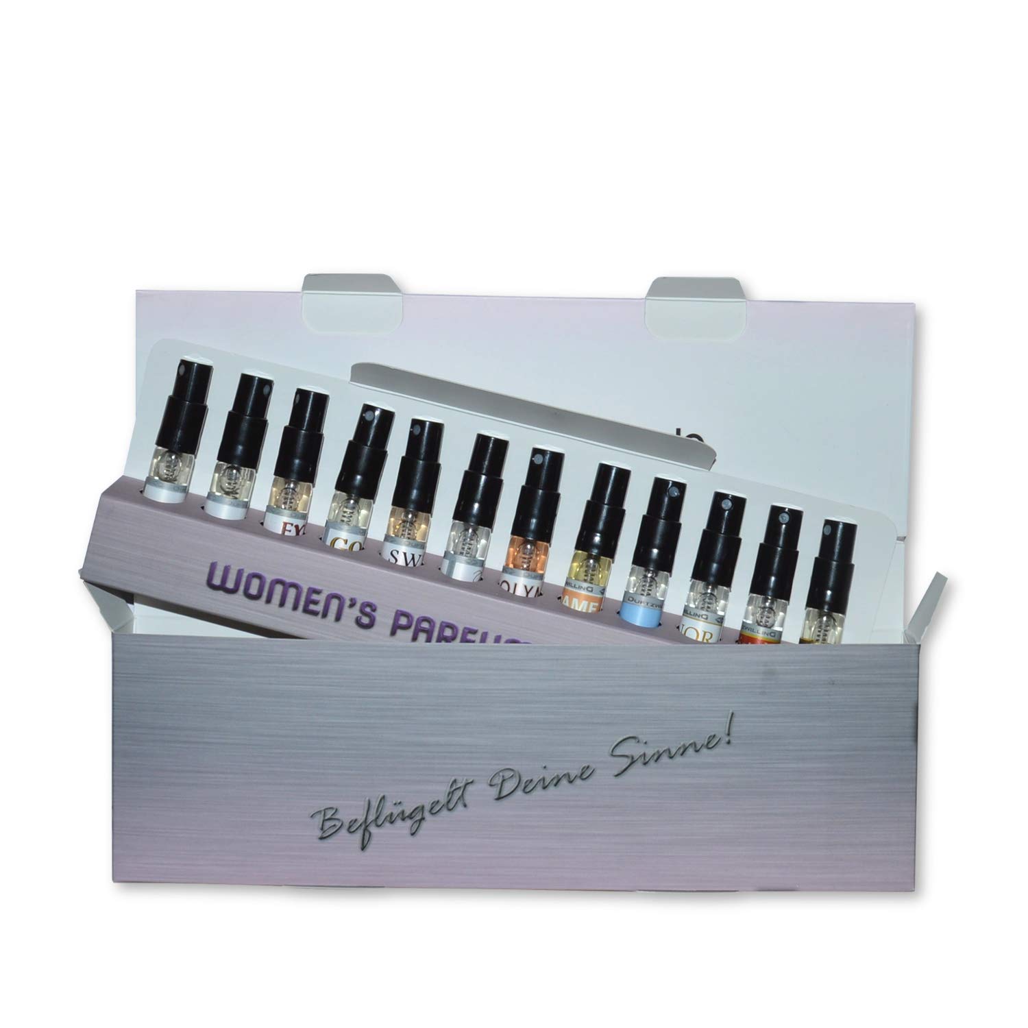 12x 3ml Parfum Set DAMEN Geschenkbox inklusive FAVOUR OF TWO Unisex-Duft | Parfüm-Kollektion von DuftzwillinG ® (im Damen Set 12x 3ml)