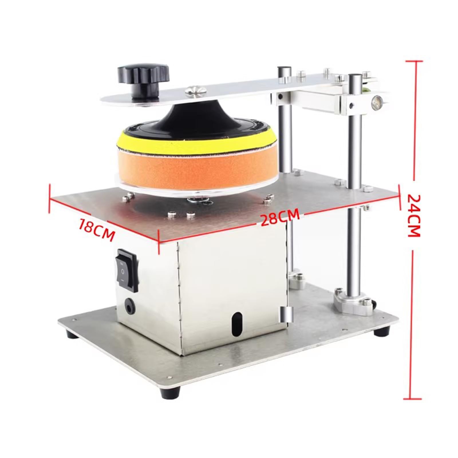 Macchina per La Pulizia E La Riparazione di Dvd/CD, Lucidatrice Semiautomatica per Dischi, con 2 Cotoni Lucidanti, 7 velocità Regolabili - Max 6000 Giri/min