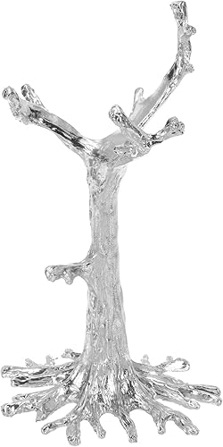 MECCANIXITY Soporte de exhibición de bola de cristal de aleación, soporte de esfera de huevo, luz plateada, forma de árbol de lujo, tamaño grande