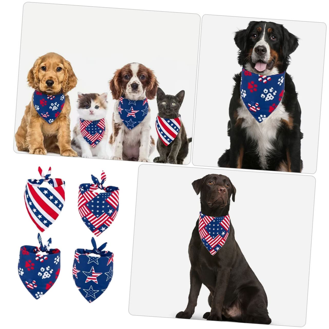 INOOMP 20pièces Bandanas pour Chiens Et Écharpes Décoratives Thématiques pour Fête De Indépendance Accessoires Lavables pour Animaux De Compagnie