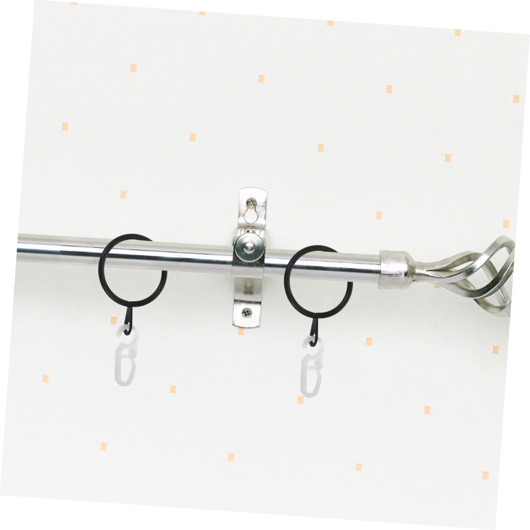 SOIMISS 45 Set Anelli e Ganci per Tende in Metallo Nero Resistenti per Tende Pesanti Antideformazione Supporto Affidabile per Aste Scorrevoli Finestre Bagno