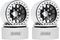Vista 8 de INJORA Llantas RC 4 piezas 1.9 pulgadas Beadlock Set de Llantas RC con Cubierta de Rueda para 1:10 RC Crawler Axial SCX10 SCX10 II 90046 SCX10 III