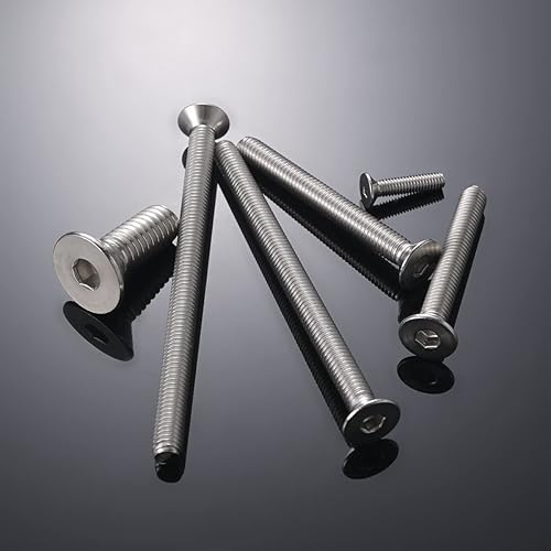 Miniatura 4 de Tornillos avellanados M10-0.059 x 1.181 in, tornillos Allen hexagonales, tornillos de cabeza plana de acero inoxidable 304 18-8, rosca completa, DIN