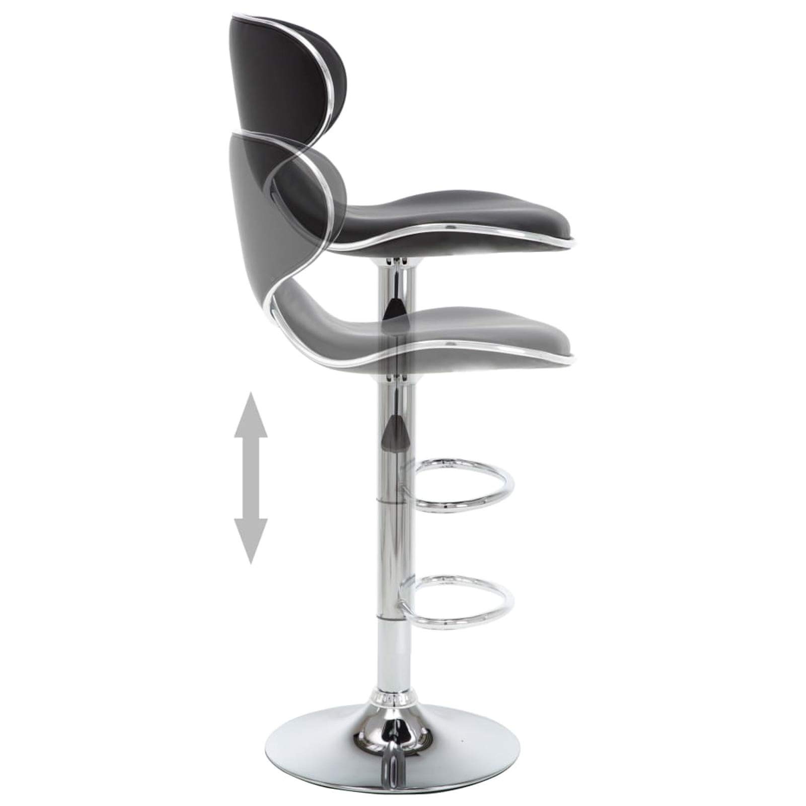 Homgoday Taburetes de bar, 2 unidades, color negro, de piel sintética, silla de oficina, silla de descanso, silla de bar, silla de escritorio, para dormitorio o salón