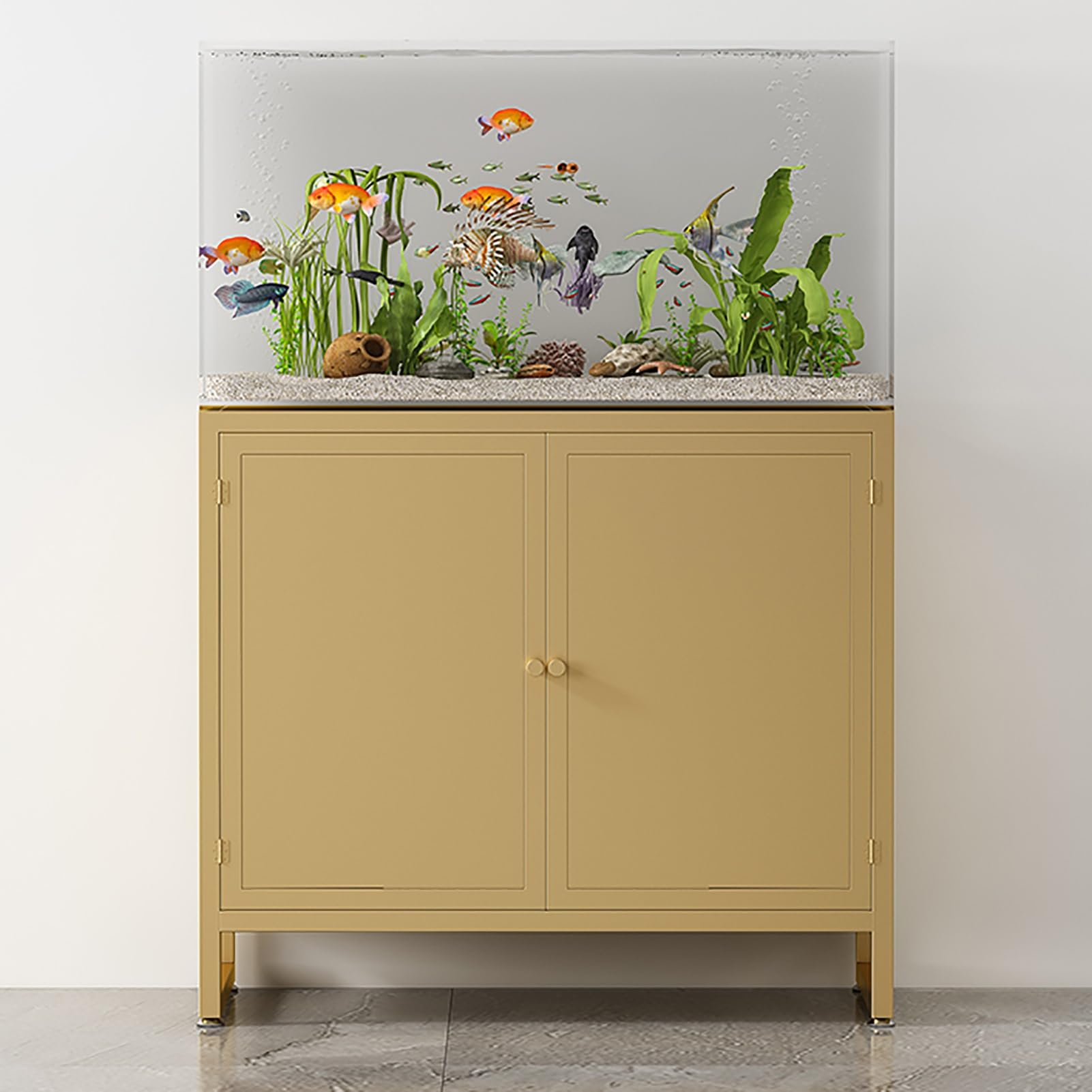 Stolik do Terrarium, Szafka pod Akwarium Metal, Stojak pod Akwarium dla Gadów Hodowlane(Gold,60x30x70cm/24x12x28in)