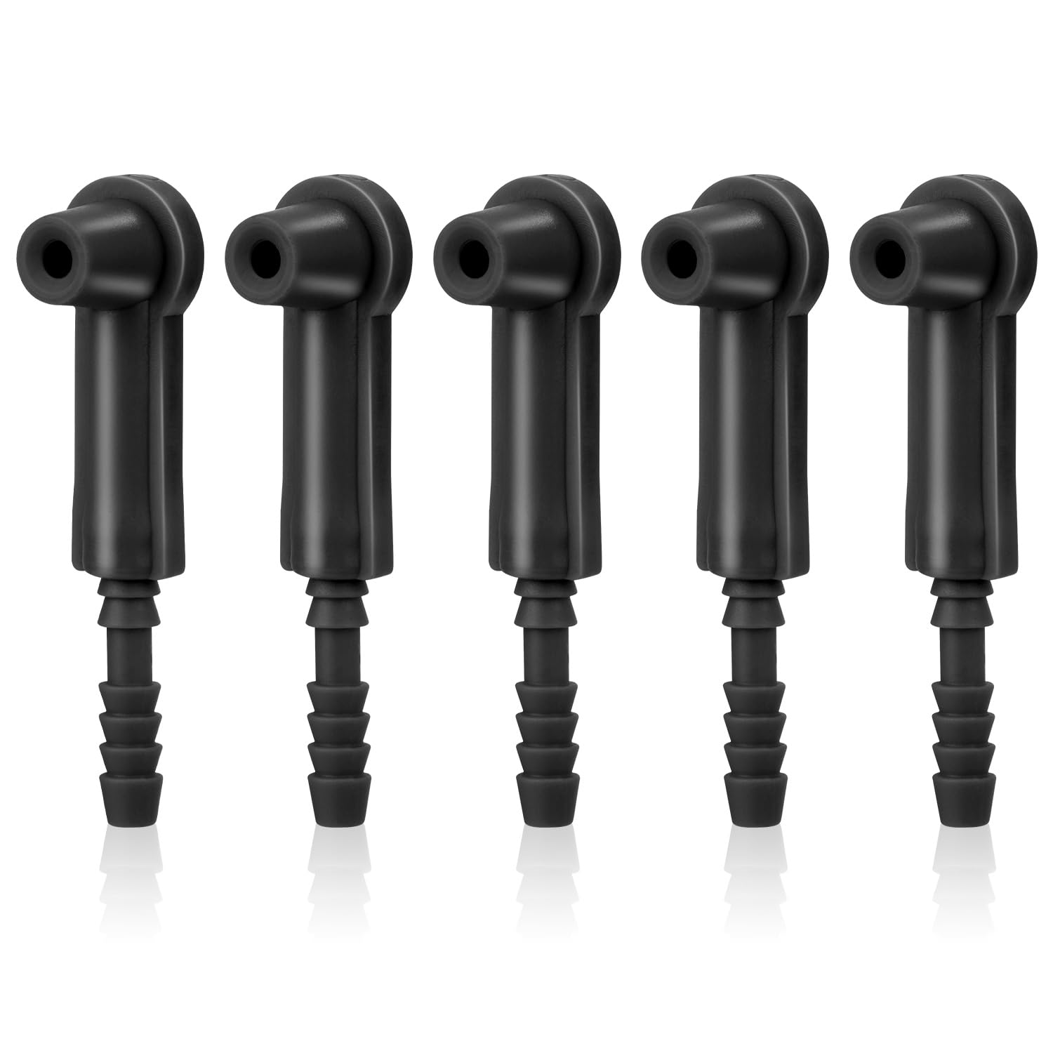5 Pezzi Connettori di Spurgo del Liquido dei Freni, Connettore Dello Strumento di Sostituzione Adattatore Spurgo Freni Kit Strumento di Sostituzione Dell'Olio Dei Freni per Auto Veicoli (Nero)