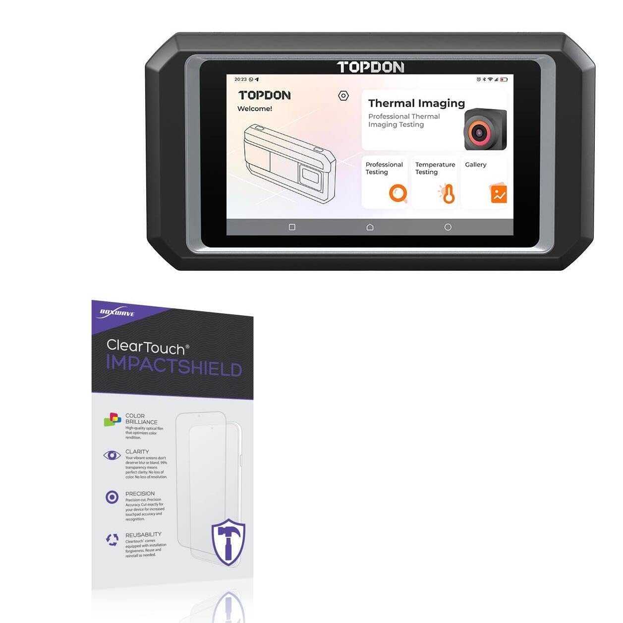 BoxWave Screen Protector Compatible With Topdon TC003 - ClearTouch ImpactShield (2-Pack), Impenetrable Screen Protector Flexible Film