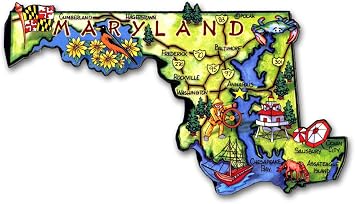 هدايا وتذكارات من Maryland Artwood State Magnet من Classic Magnets