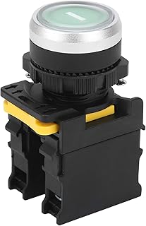 GRCFUMO Botón de inicio, botón instantáneo impermeable, color verde, suministro eléctrico ligero para circuitos AC 220 V 10 A