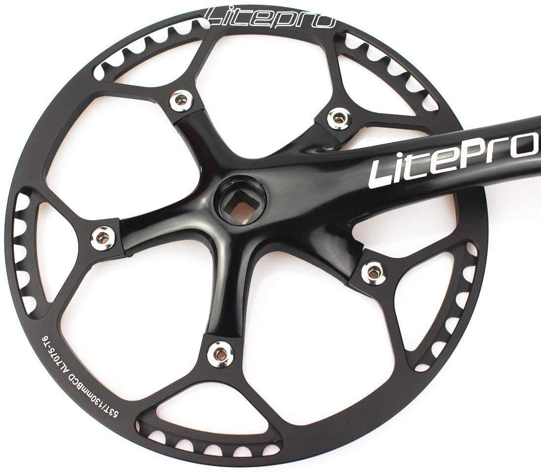 Photo 1 of CYSKY Single Speed Crankset MTB Crankset 53T 170mm Crank Arm 130 BCD Mountain Bike Crankset IXF Crankset for Single Speed Bike, Road Bicycle, Fixed Gear, Fixie, Dahon (Square Taper, Black)