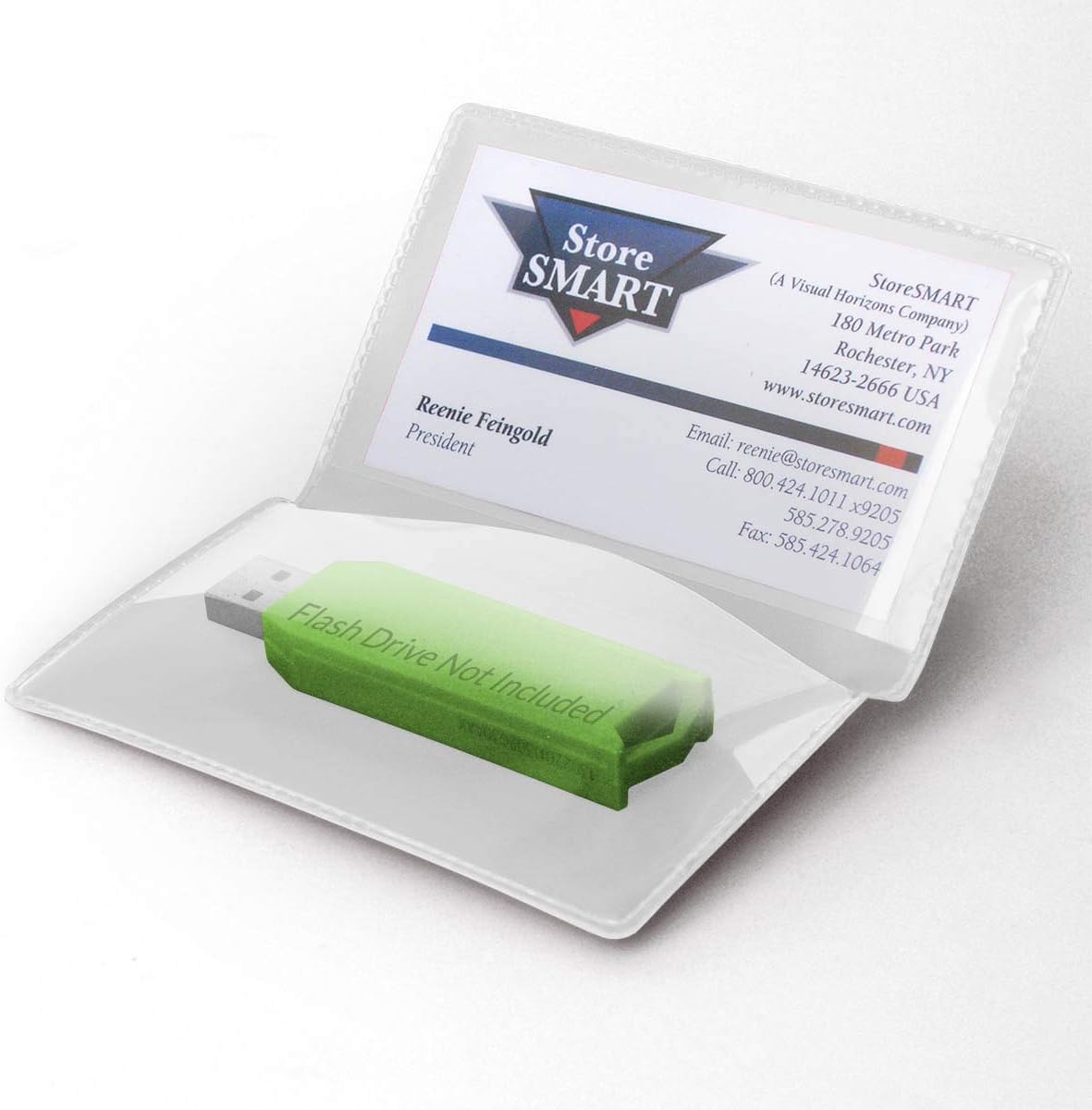 StoreSMART - USB Flash Drive & Business Card Holders - Folding - Pink - 25-Pack (RPP2915-P-FLASH-25)