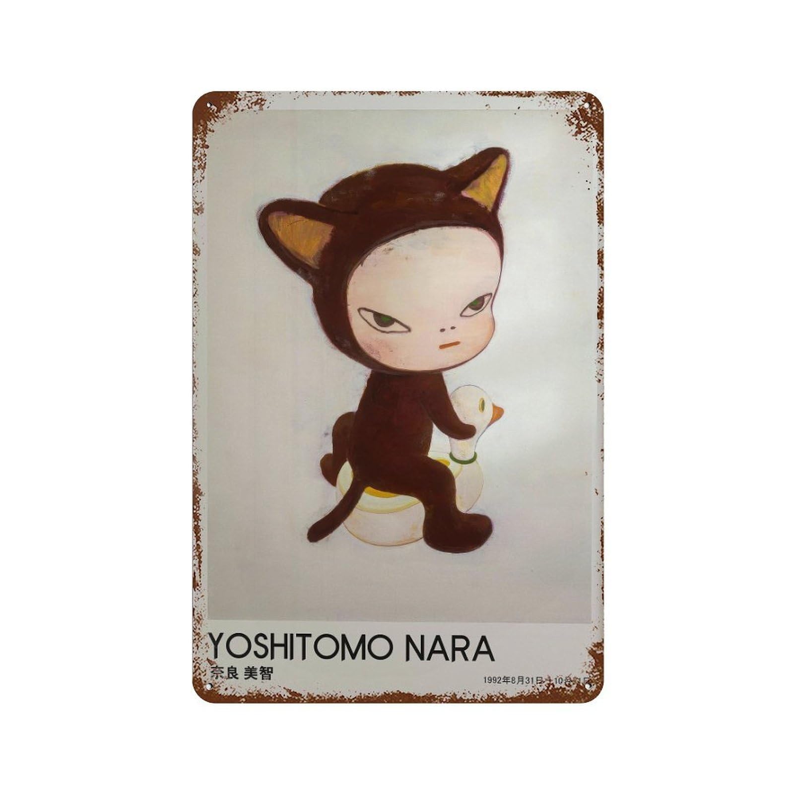 xiaoxiaoshen Cute Cat Costume Character. Yoshitomo Nara Modern Pop Wall Decor Art Metal Tin Poster Modern Home Decor Art Home Bar Shop Decorations Vintage Sign 30x20cm