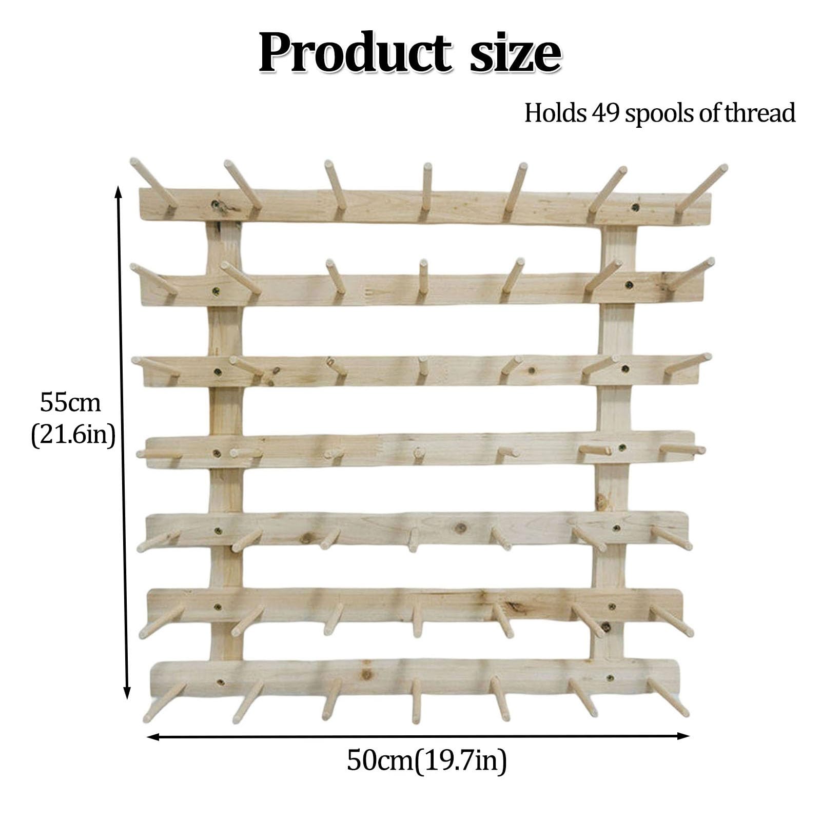 Garnhalter aus Holz – Organizer für Näh- und Stickgarn | Wandmontage-Design – leicht erreichbar beim Nähen und Flechten(50*55cm)