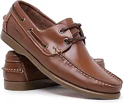 Sapato Mocassim Dockside Clássico em Couro Calça Facil Masculino