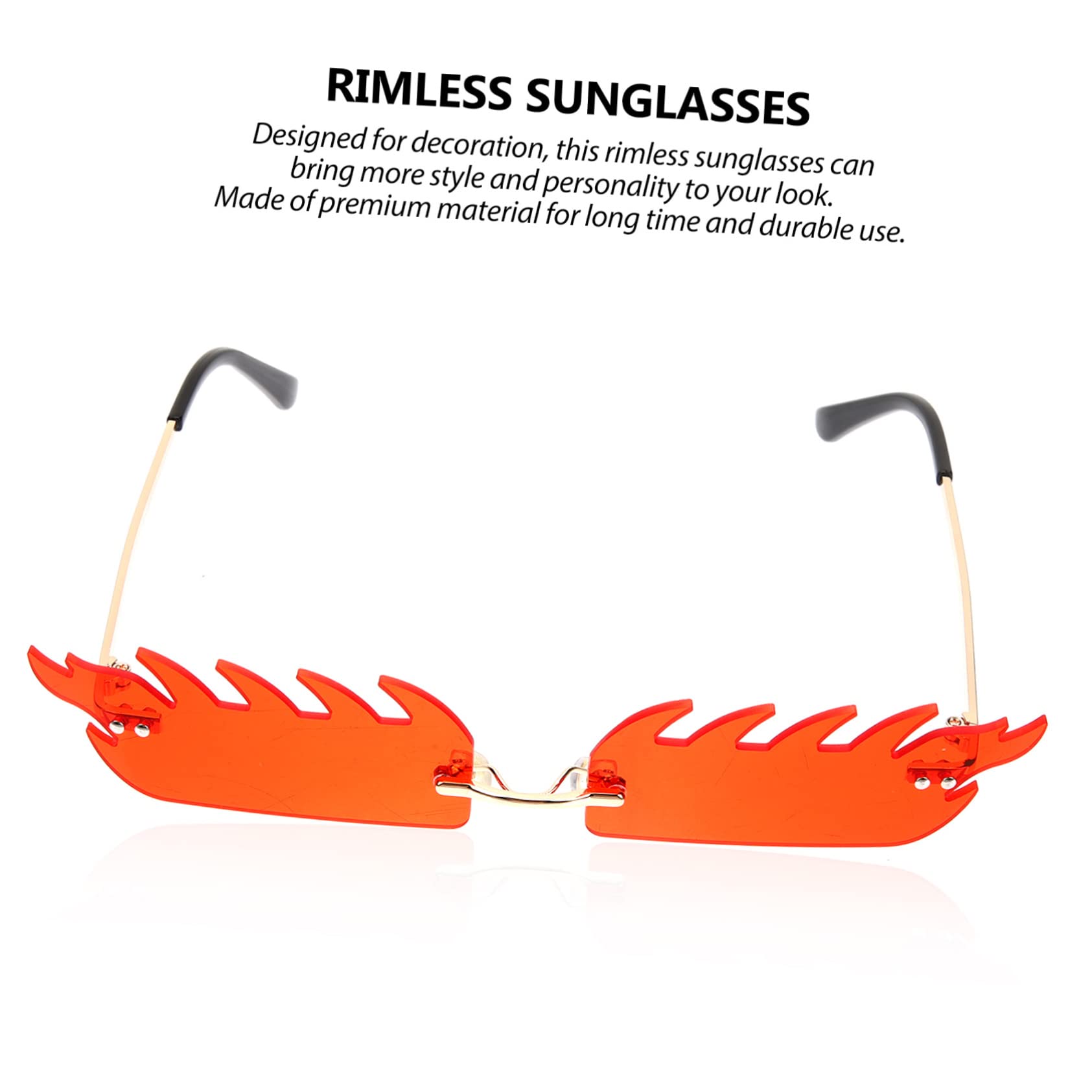 GALPADA 5paare Flammenförmige Randlose Sonnenbrille Für Damen Und Herren Kreative Sonnenbrille Für Partys Festivals Und Outdoor-aktivitäten Lustige Und Einzigartige Design