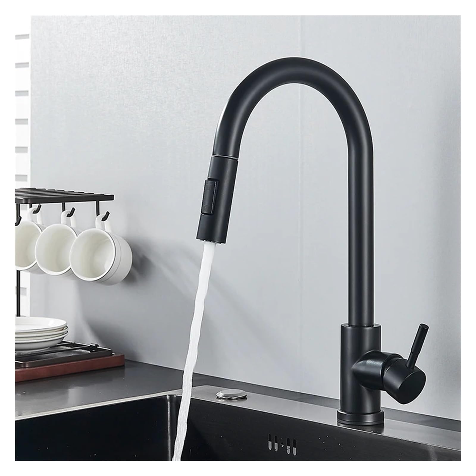 ISCBAFYX Grifo de Cocina extraíble Giratorio de 360 ​​Grados - Grifo Monomando para Agua fría y Caliente