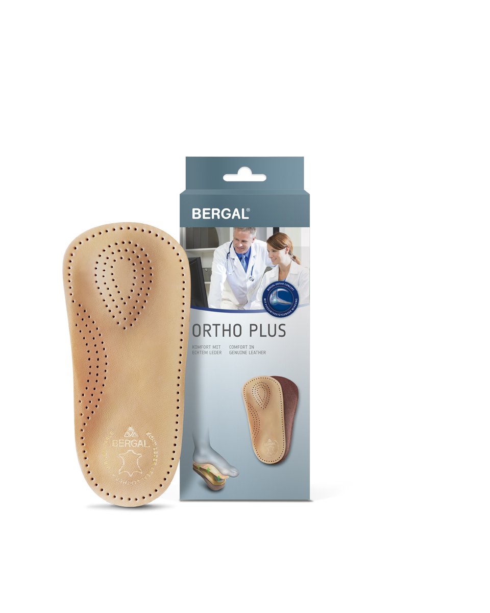 BERGAL Spreizfuß-Stütze Aus Echtem Leder + Rema Einlagenbeutel – Größe 38 EU, Beige, Bei Ballenbrennen & Vorfußschmerzen