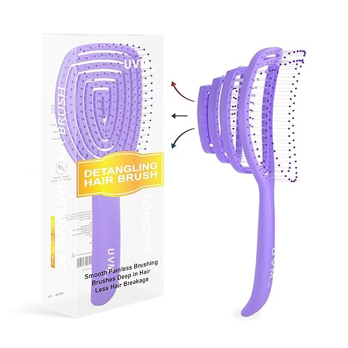 Cepillo desenredante para el cabello, para mujeres, hombres y niños, sin tirones para cabello liso, rizado y húmedo (soplo)