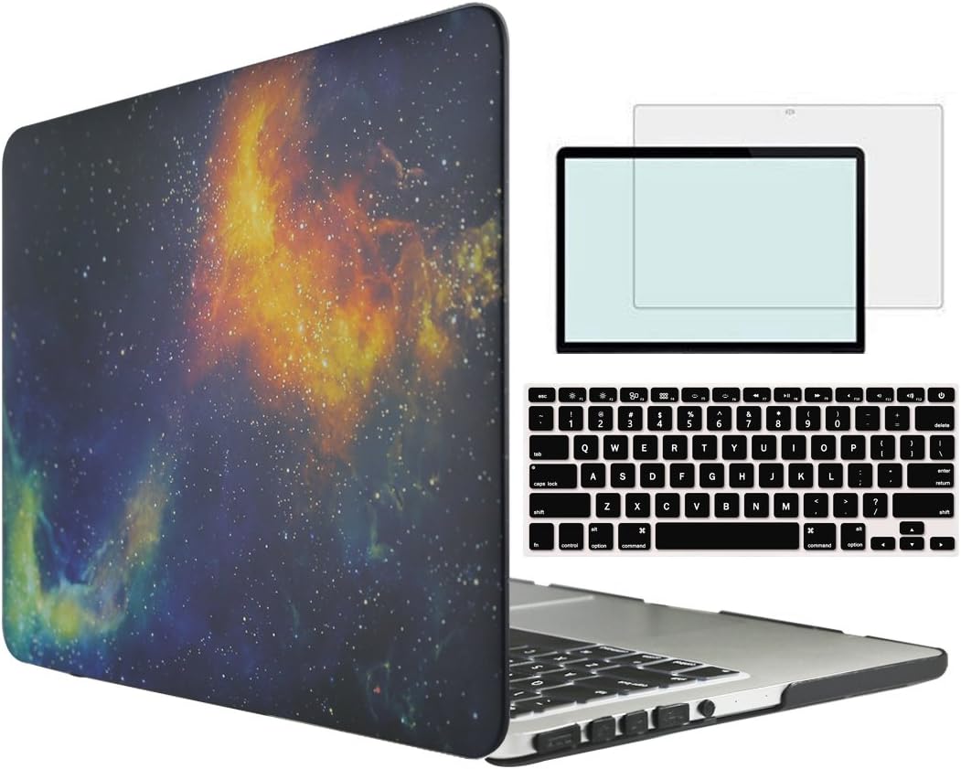 Compatible with MacBook Pro 15 inch Case Release 2010-2012 with CD-ROM A1286, 4 in 1 Plastic Hard Case with Keyboard Cover Skin Screen Protector, Space Green