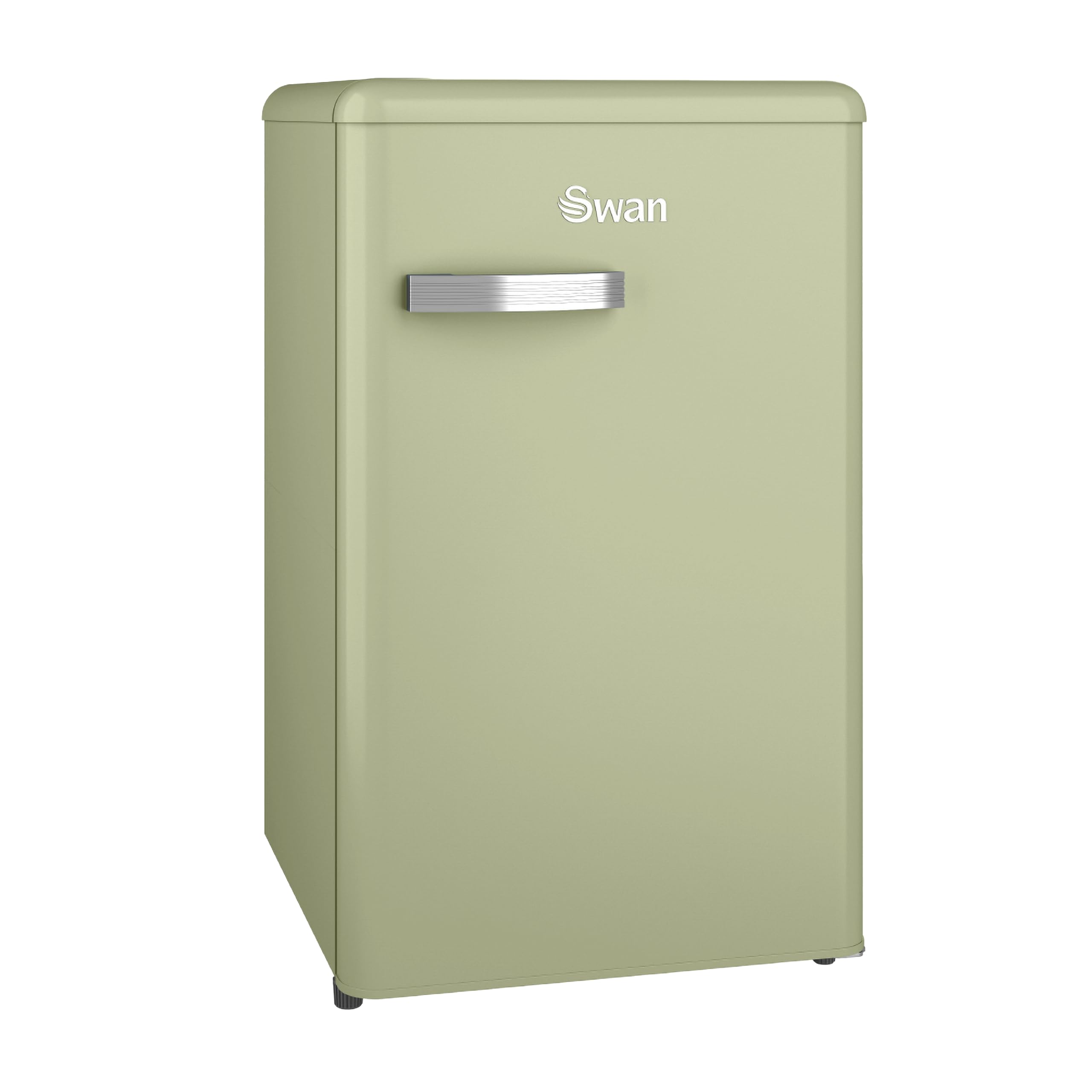 Swan Retro Under Counter Fridge with 77L Fridge Capacity, 13L Freezer Capacity, 1 Glass Shelf, 3 Door Shelves, 1 Salad Drawer, Green, SR11035GNE