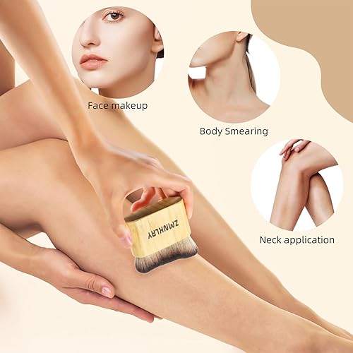 Miniatura 8 de Cepillo autobronceador, cepillo Kabuki de maquillaje, cepillo de bronceado para aplicación de protector solar, cepillo Kabuki para autobronceador,