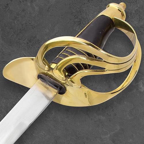 Miniatura 5 de Espada de guerra de caballería ligera modelo 1860 de EE. UU., réplica histórica y coleccionable, hoja de acero de alto carbono de 35 pulgadas, mango