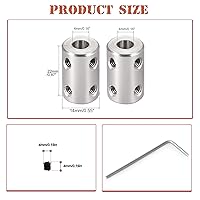 Vista 2 de Juego de acoplamiento rígido de 0.157 in a 0.157 in con llave de tornillo de acero inoxidable L22XD14, conector de acoplador de eje para impresoras