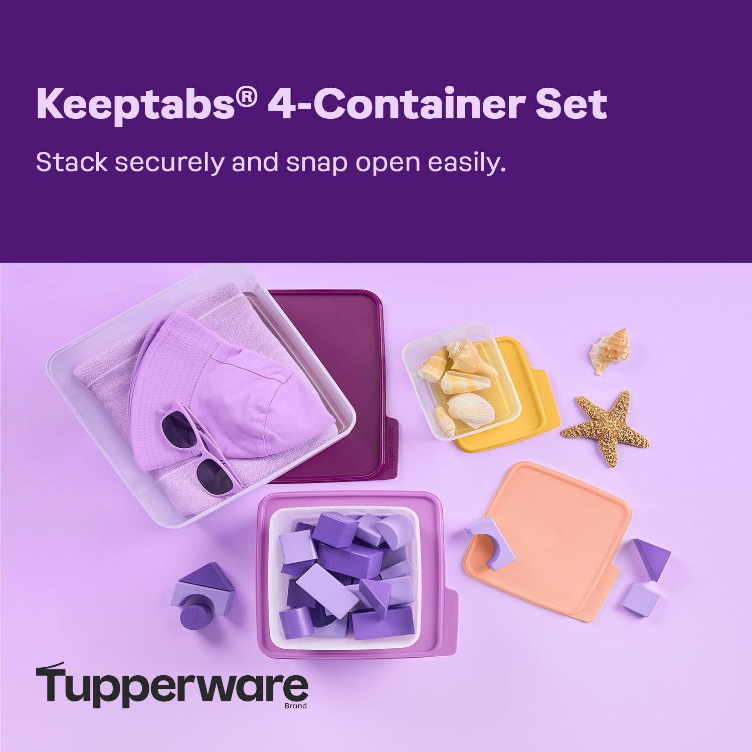 Tupperware 多様なサイズ　8点セット　収納に最適　（中古） Amazon.com: Tupperware Keeptabs 4-Container Stacking Food Storage