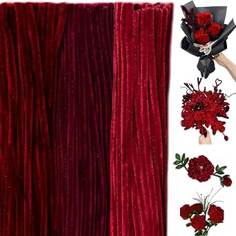 300 Pieces Pipe Cleaners Chenille Stem, 3 Burgundy Red Color Pipe Cleaners Set for Christmas Pipe Cleaners DIY Arts Crafts Decorations, Chenille Stems Pipe Cleaners Burgundy