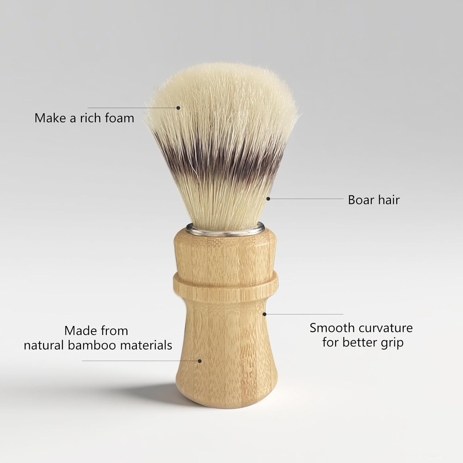 Men's Shaving Kit with Natural Boar Bristle Shaving Brush, Pure Bamboo Shaving Brush Stand with Bowl | Complete Wet Shaving Set for Smooth & Luxurious Shave - Image 2