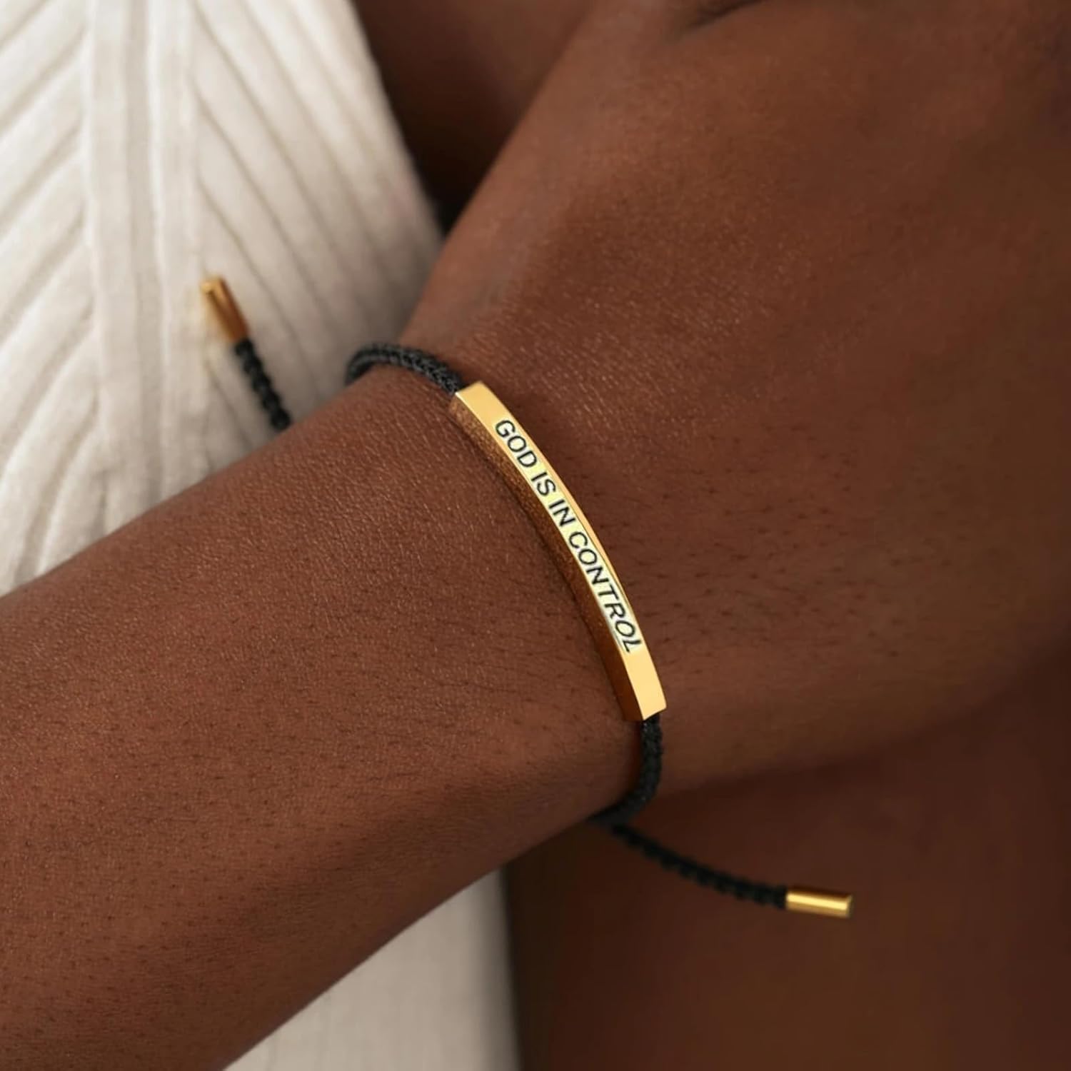 Roe Dolph God Is In Control Bracelet Inspirational Bracelets for Women Christian Faith Bracelets Adjustable Braided Tube Motivational Birthday Jewelry Inspirational Gifts for Women Trendy 2026 - Image 3