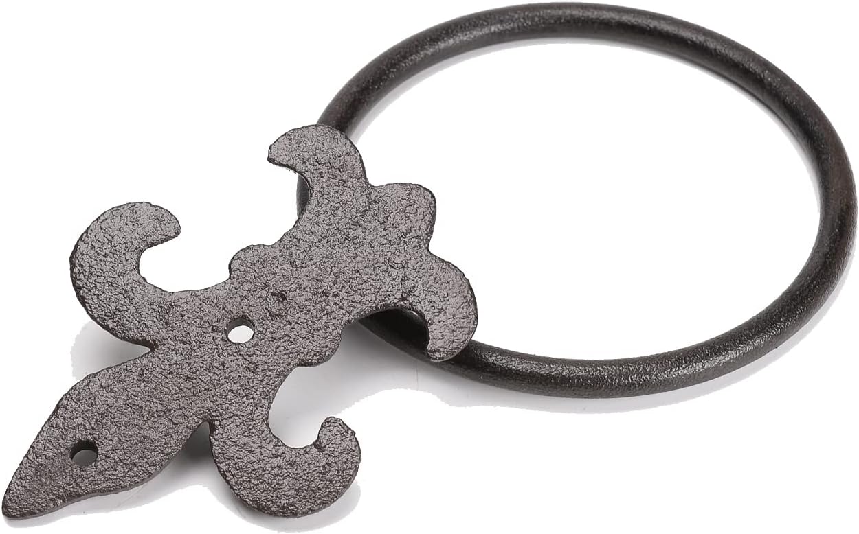 BRASSTAR Towel Ring Cast Iron Spear Shape Rust Color Towel Hanger Bathroom Towel Hook Wall Decoration 4.6 Inches Diameter TQGJPT281 image 4