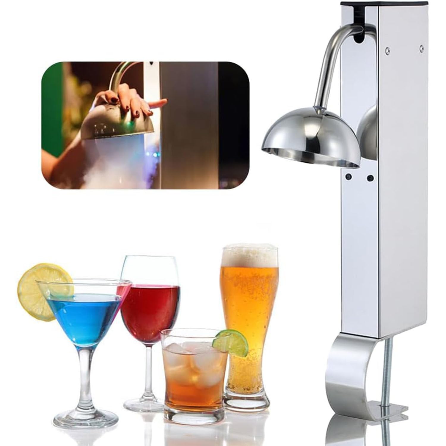 Froster istantaneo in vetro, refrigeratore per birra, vino, champagne e cocktail, ideale per discoteche, pub, ristoranti e uso domestico, ideale per feste