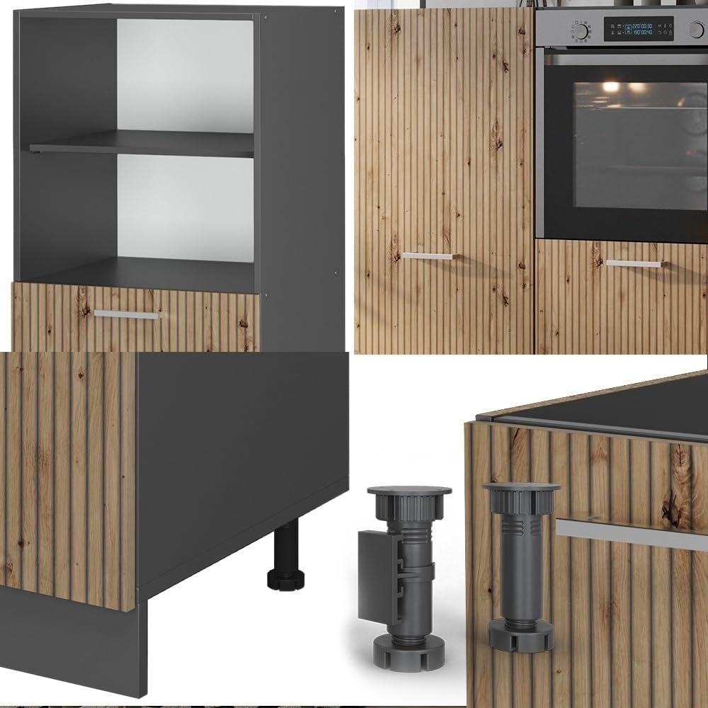 Vicco Cucine componibili piccole R-Line Rovere artigianale/antracite 180 cm