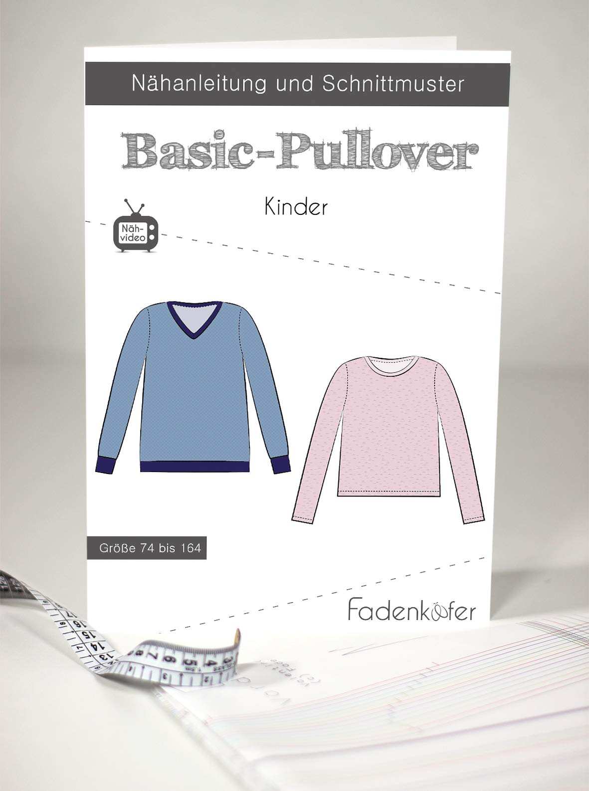 Papierschnittmuster Basic-Pullover Kinder