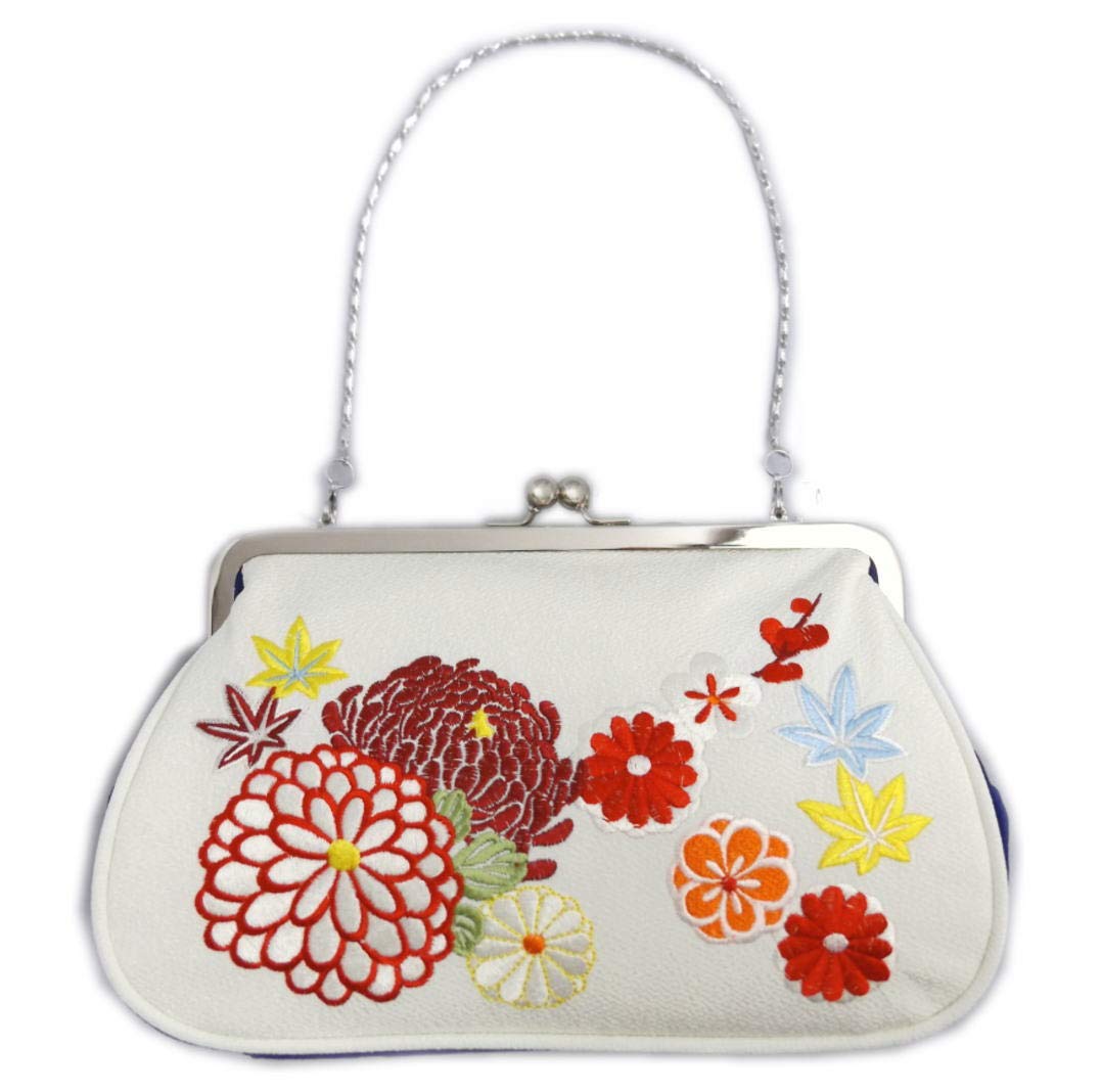 Amazon | [和さくら庵] バッグ 桂由美 がま口 手提げ クラッチ 白色濃  