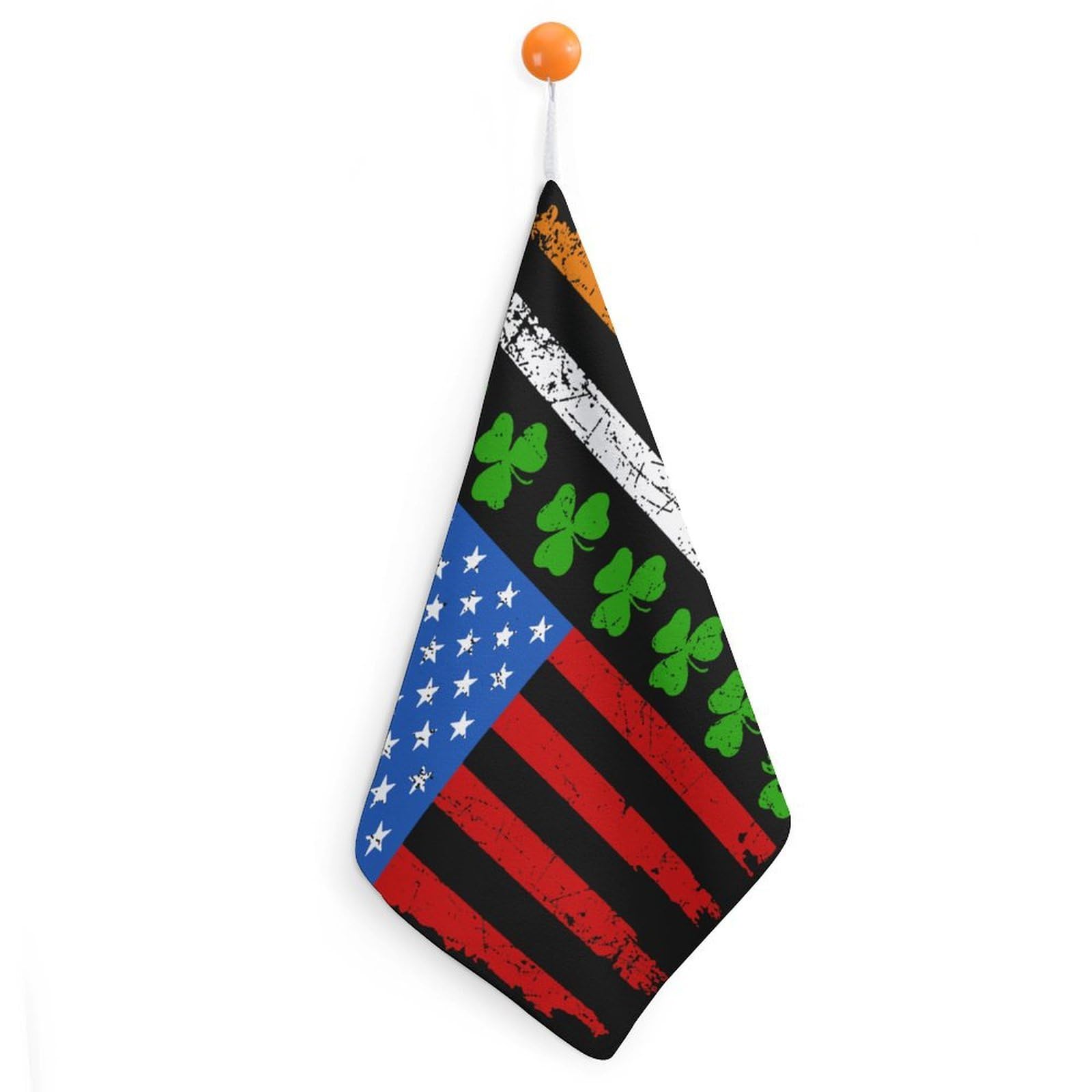 TXFBTRFSA Irish Americans-Flag Hand Towels with Hanging Loop Kitchen Towel Handkerchiefs Cleaning Cloths