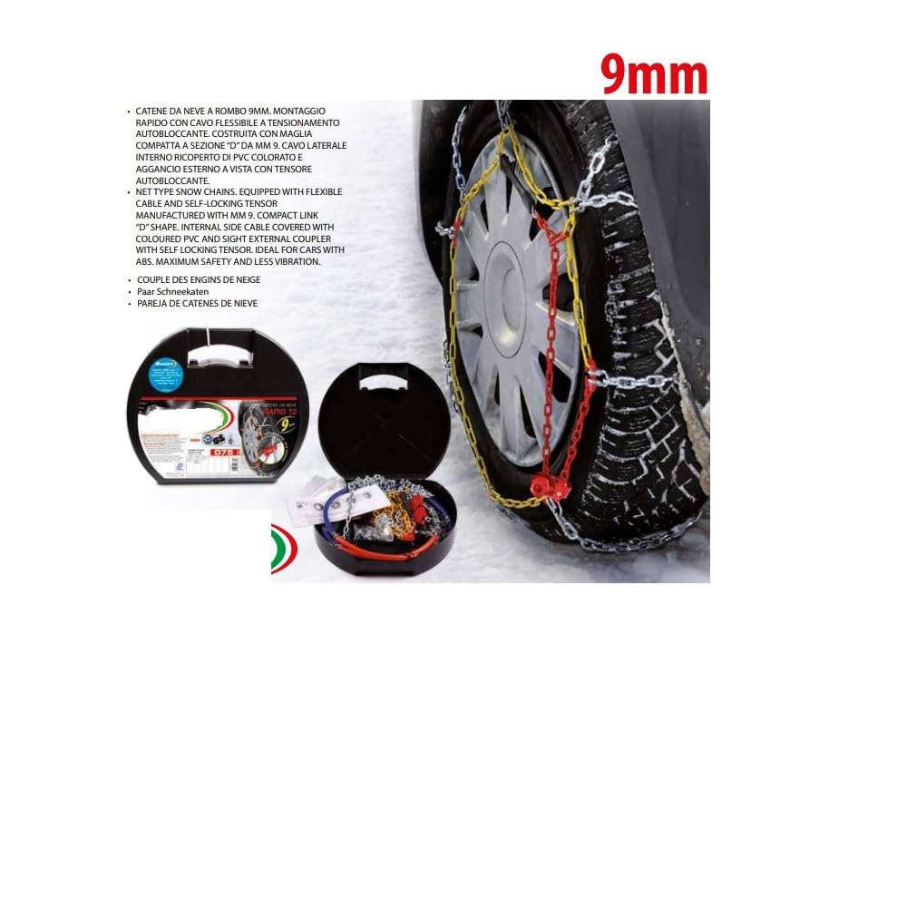 CHAÎNES À Neige DE Voiture pour PNEUS Roues CHAÎNE pour PNEUS 235/65R16 Cercle 16" (18833N) Paire DE CHAÎNES Losange 9MM APPROUVÉES UNI 11313: 2010 ET ONORM Compact Section D Link