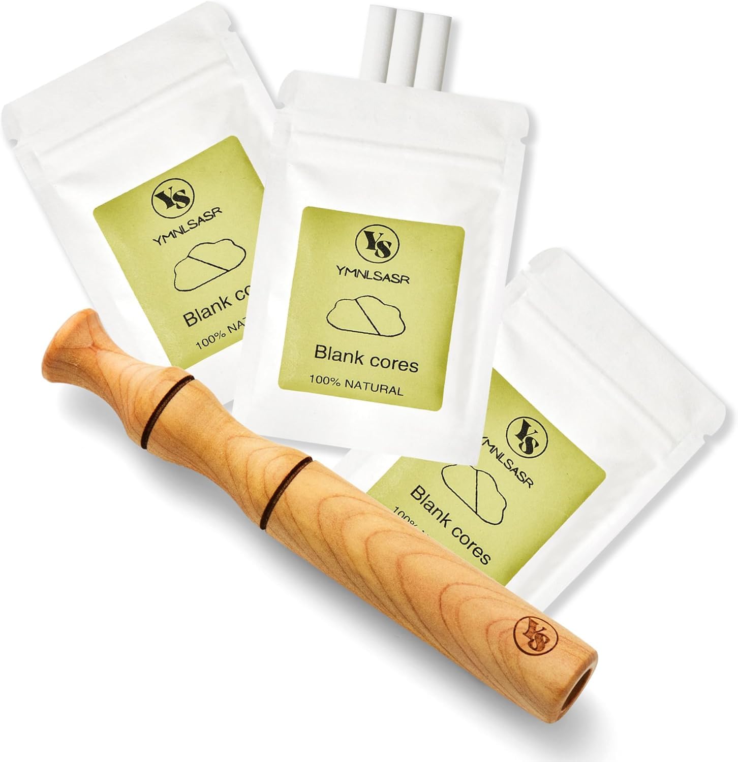 Lingjiuxing Aromatherapy Inhaler Stick For Essential Oils, Wooden Personal Diffuser With 3 Refillable Cotton Wicks, Nicotine-Free Quit Smoking Aid, Portable Relaxation Breathing Stick-Xing